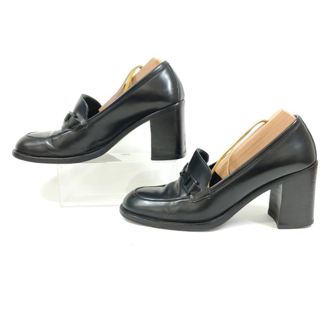 グッチ　ホースビット　チャンキーヒール　ローファー　本革　レザー　US6.5