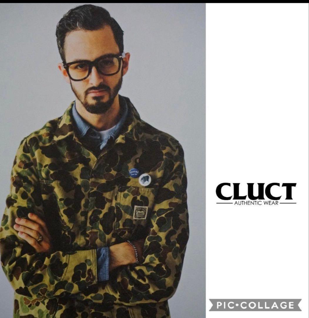 CLUCT カバーオール　カモフラ柄　迷彩　ワークジャケット　Mサイズ。