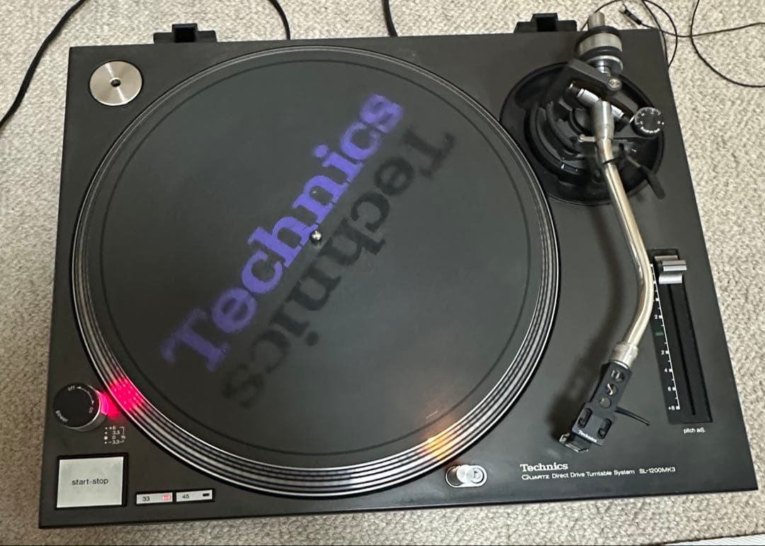 Technics SL-1200 MK3 ターンテーブル ケーブル付き