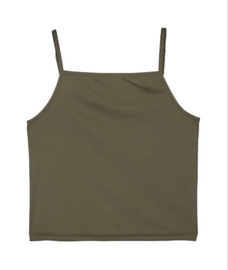 AMERI SOFIA SHEER CUT TOP カーキ