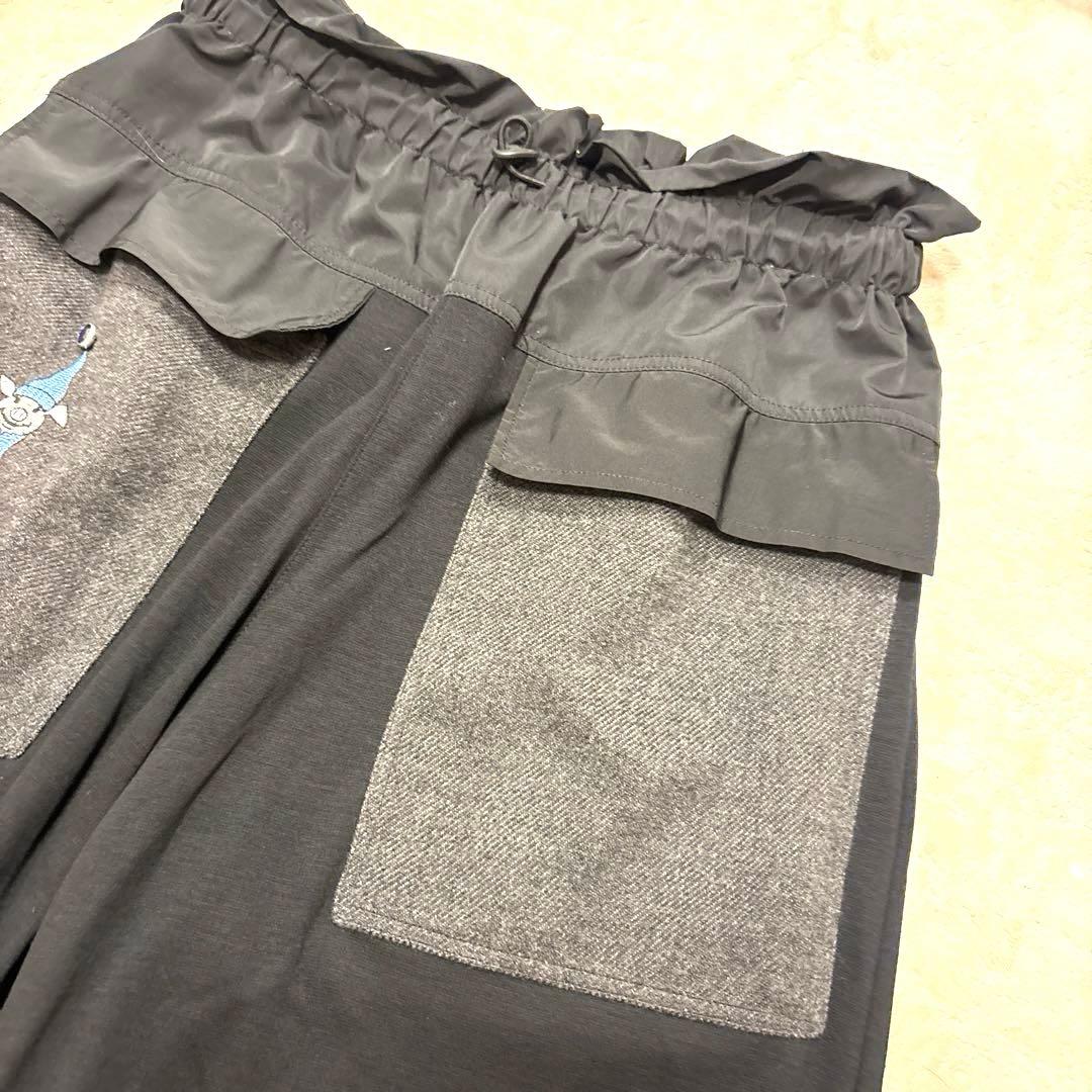 激レア⭐️美品　OLLEBOREBLA 刺繍　クロップドパンツ　ドローコード