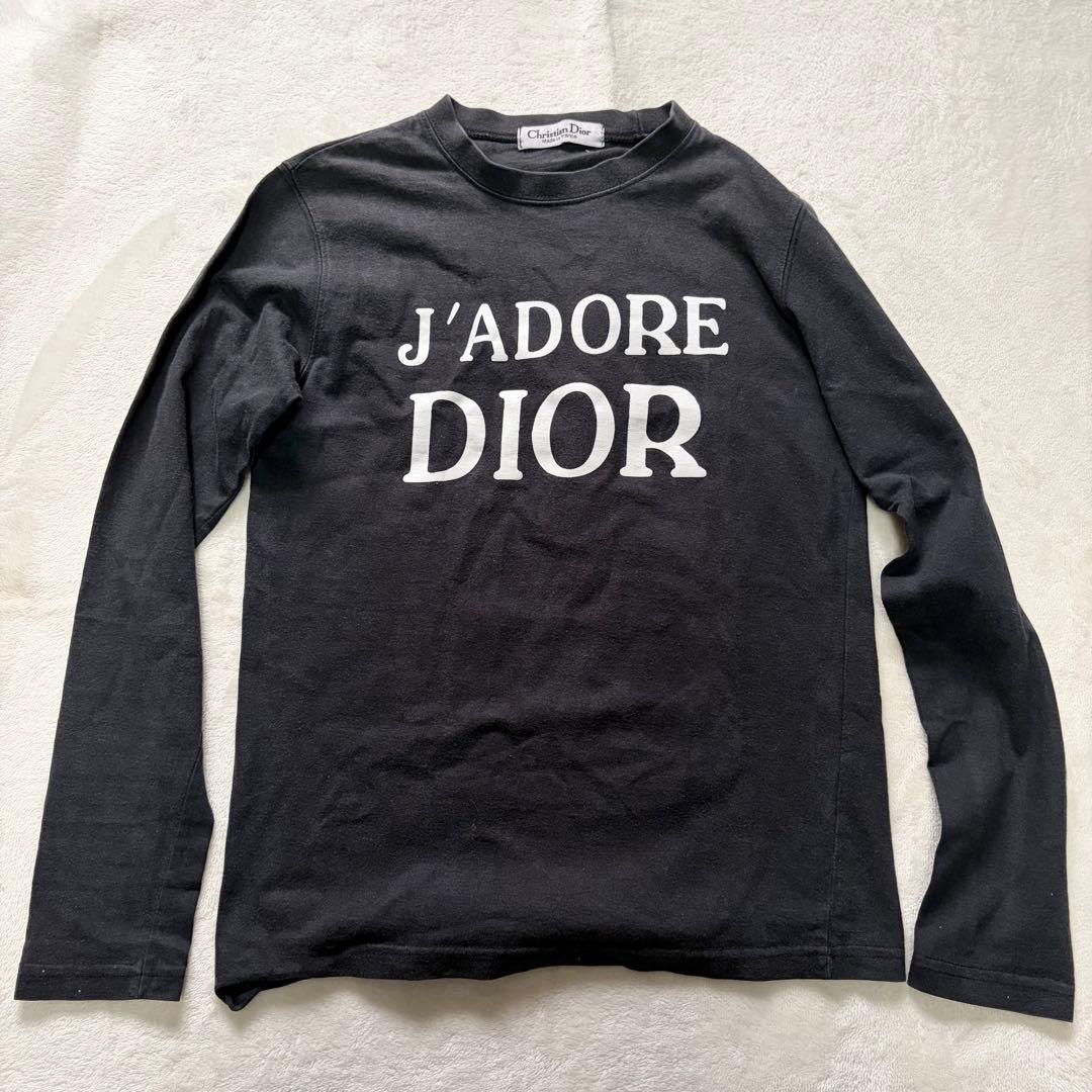 ディオール J'ADORE DIOR トップス ブラック ロゴドン ガリアーノ期