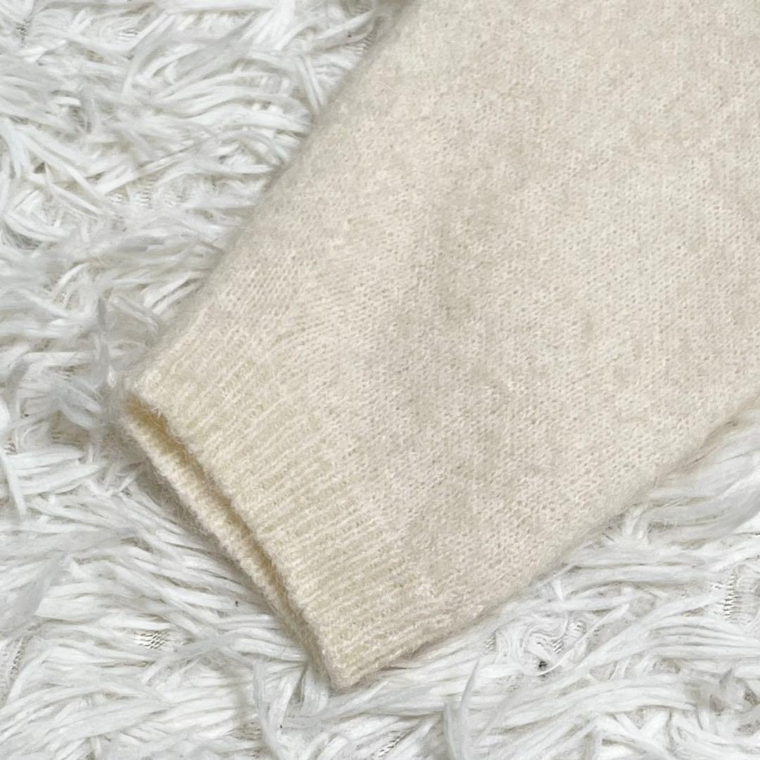 ルルウィルビー モヘア ショート丈 カーディガン ビジューボタン ふわふわ