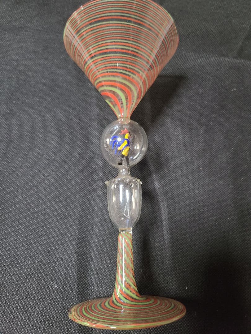 オーストリアビミエ工房アンティークフィギュア入りグラス