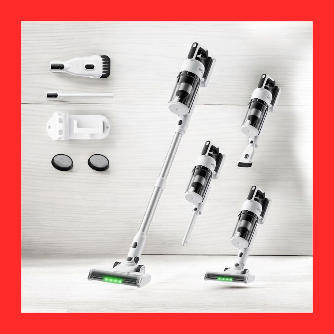 掃除機 コードレス 75kPa強力吸引 55分連続稼働 自立式 軽量 LED搭載