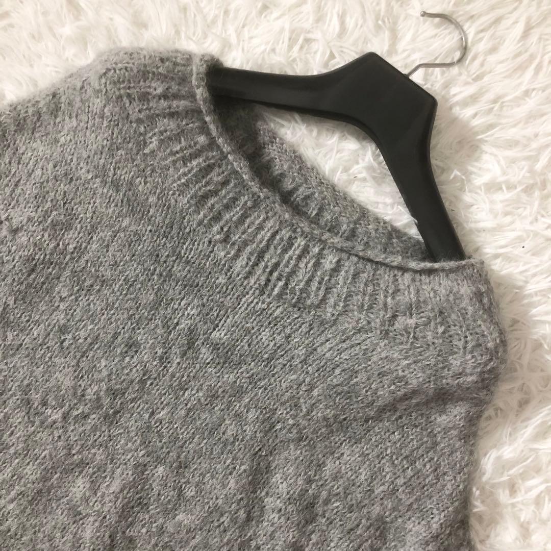 美品 かぐれ 24AW アルパカルーズベスト ゆったり ふわふわ グレー