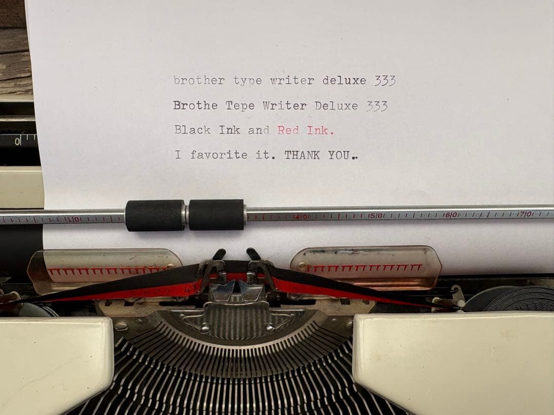 タイプライター（ブラザー製）Deluxe333 黒赤2色インクリボン付