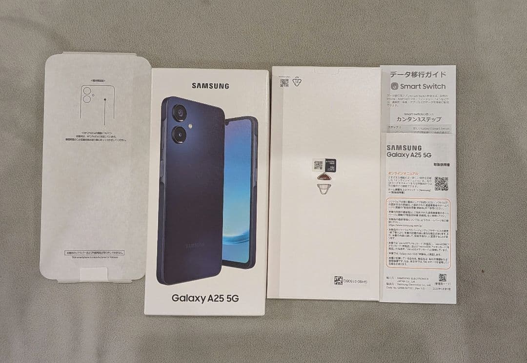 Samsung Galaxy a25 5g ブラック本体＋透明ケース