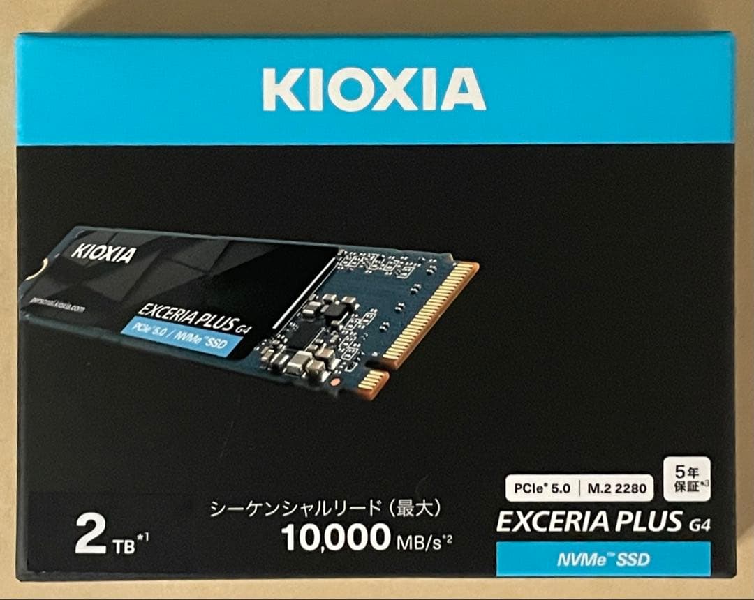内蔵型SSD KIOXIA EXCERIA PLUS G4 2TB SSD 10000MB/s