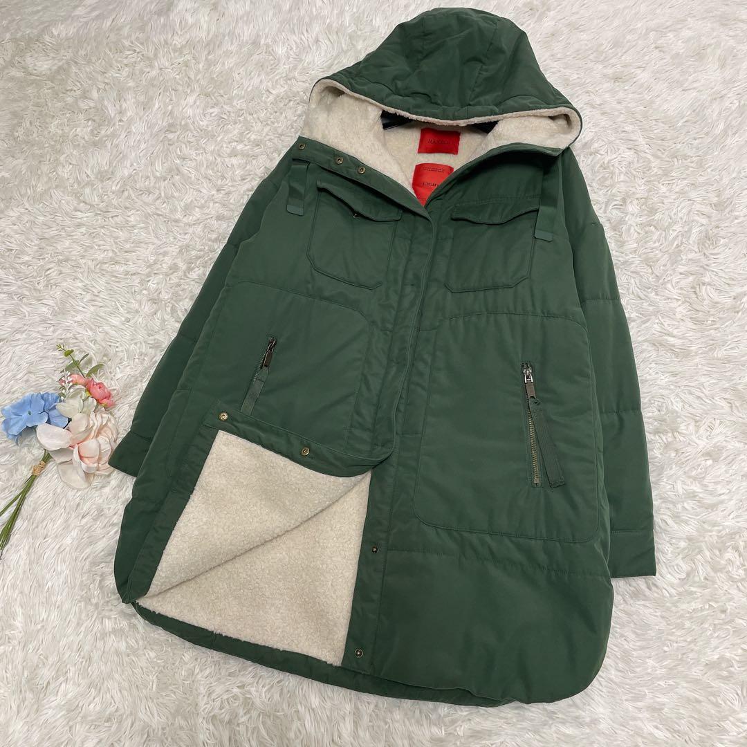 極美品♡ マックスアンドコー　モッズコート　グリーン　ボア　手洗い可　40