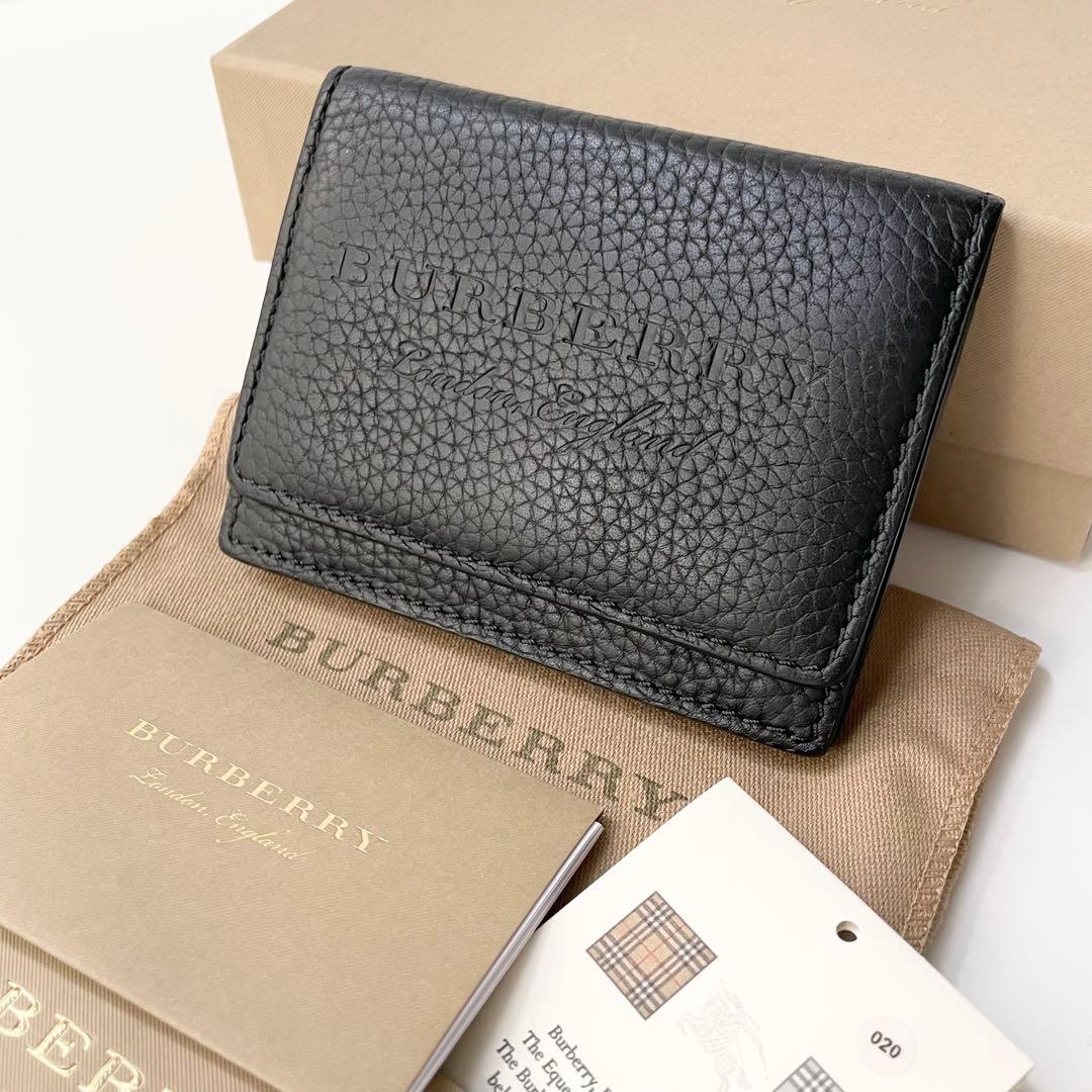 BURBERRY バーバリー カードケース 名刺入れ 型押し ロゴ ほぼ新品
