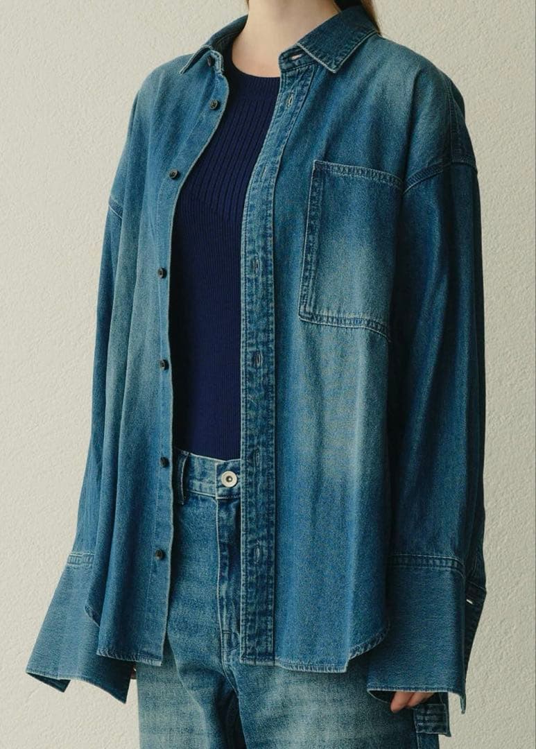 ルシェルブルー　Denim Oversized Shirt
