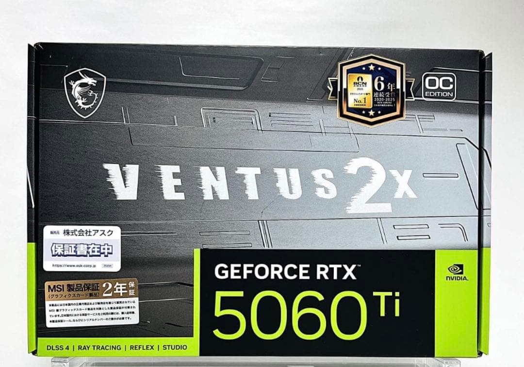 グラフィックボード・グラボ・ビデオカード MSI GeForce RTX5060 Ti 16G VENTUS2X OC