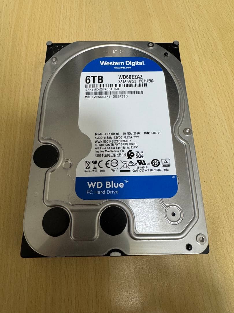 WesternDigital WD Blue 6TB HDD WD60EZAZ③