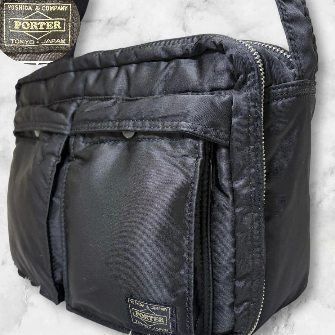 ✨極美品✨ ポーター タンカー ナイロン ブラック ショルダーバッグ 2層式 L