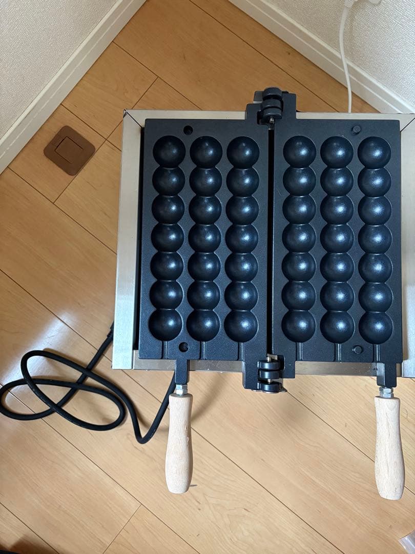 ワッフル　串　焼き機　2枚プレート 木製ハンドル