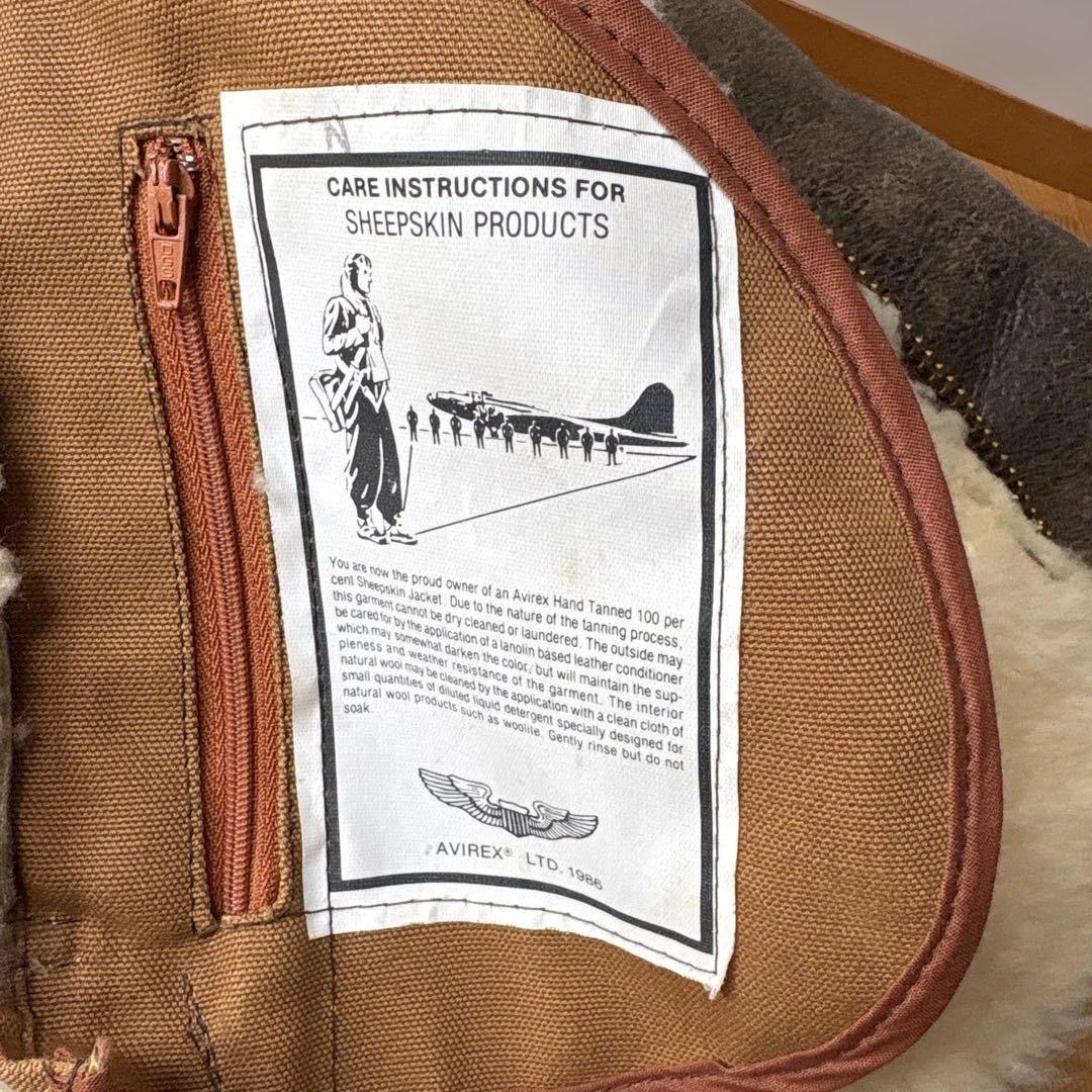 AVIREX TYPE B-3 ムートン フライトジャケット サイズ38