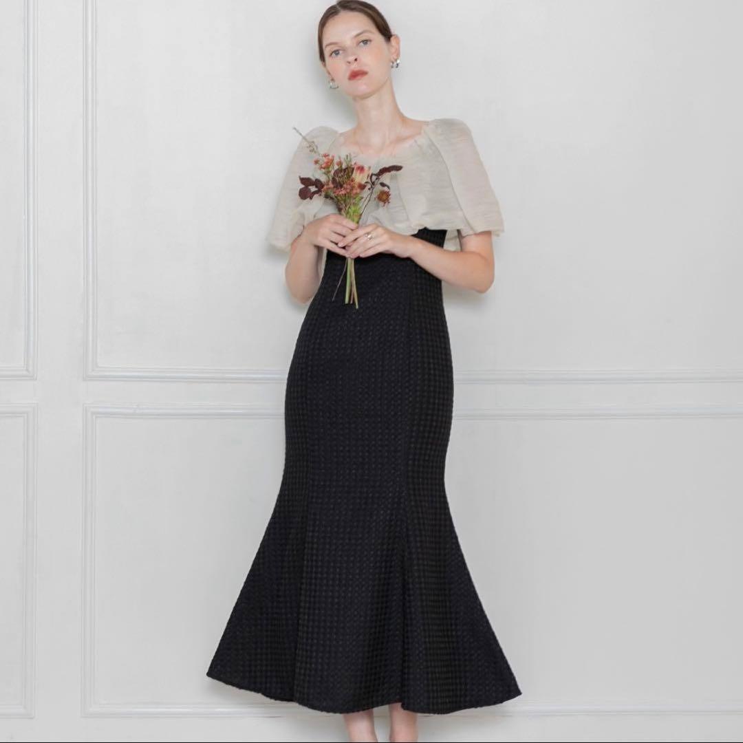 LEJA 2WAYオフショルダーパフスリーブバリエマーメイドワンピース