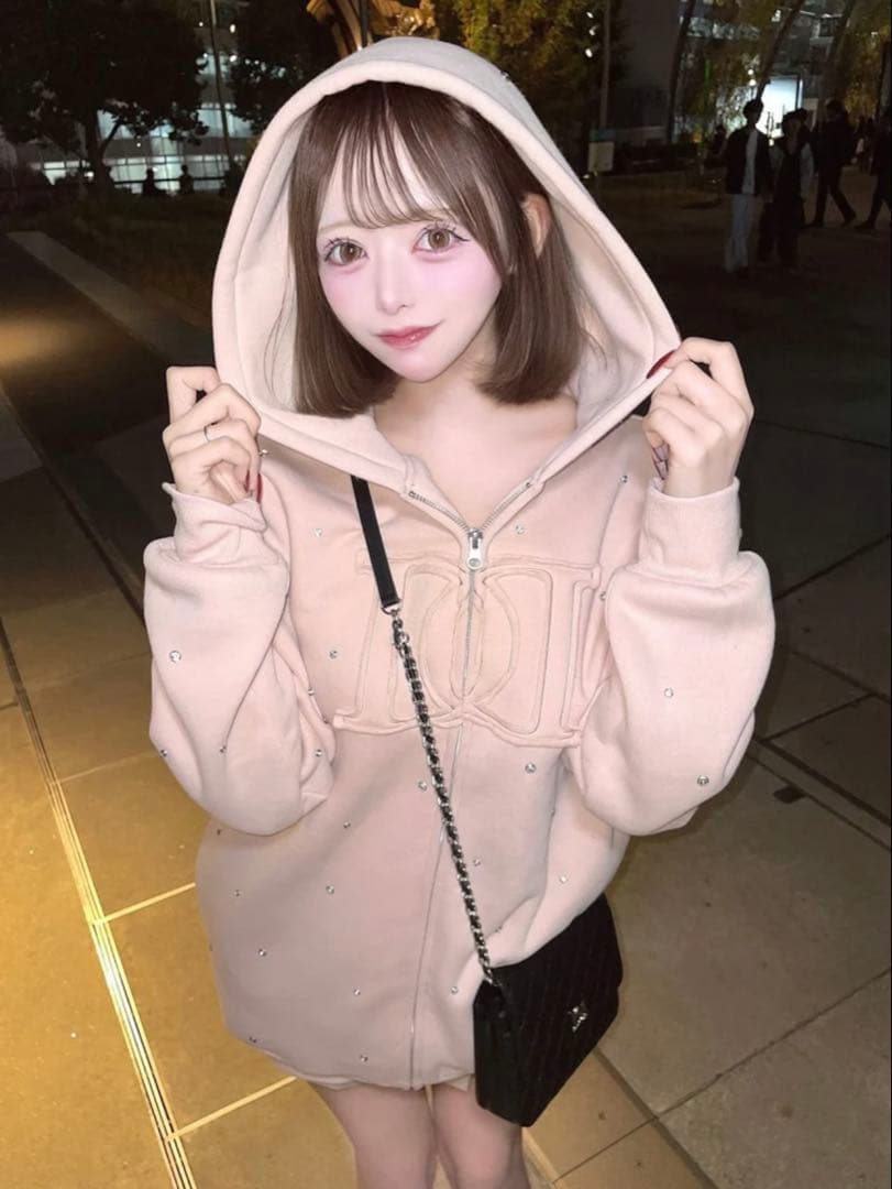 新品・未開封♡Darich♡DDロゴビジュージップパーカー　PNK