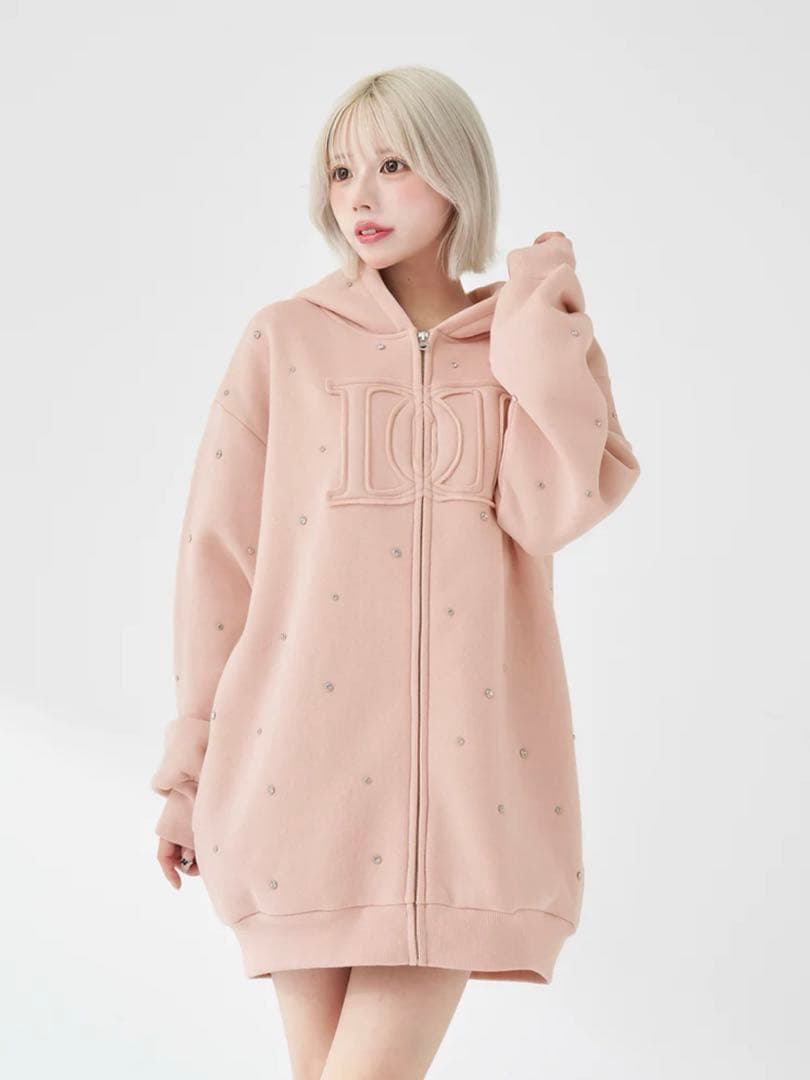 新品・未開封♡Darich♡DDロゴビジュージップパーカー　PNK