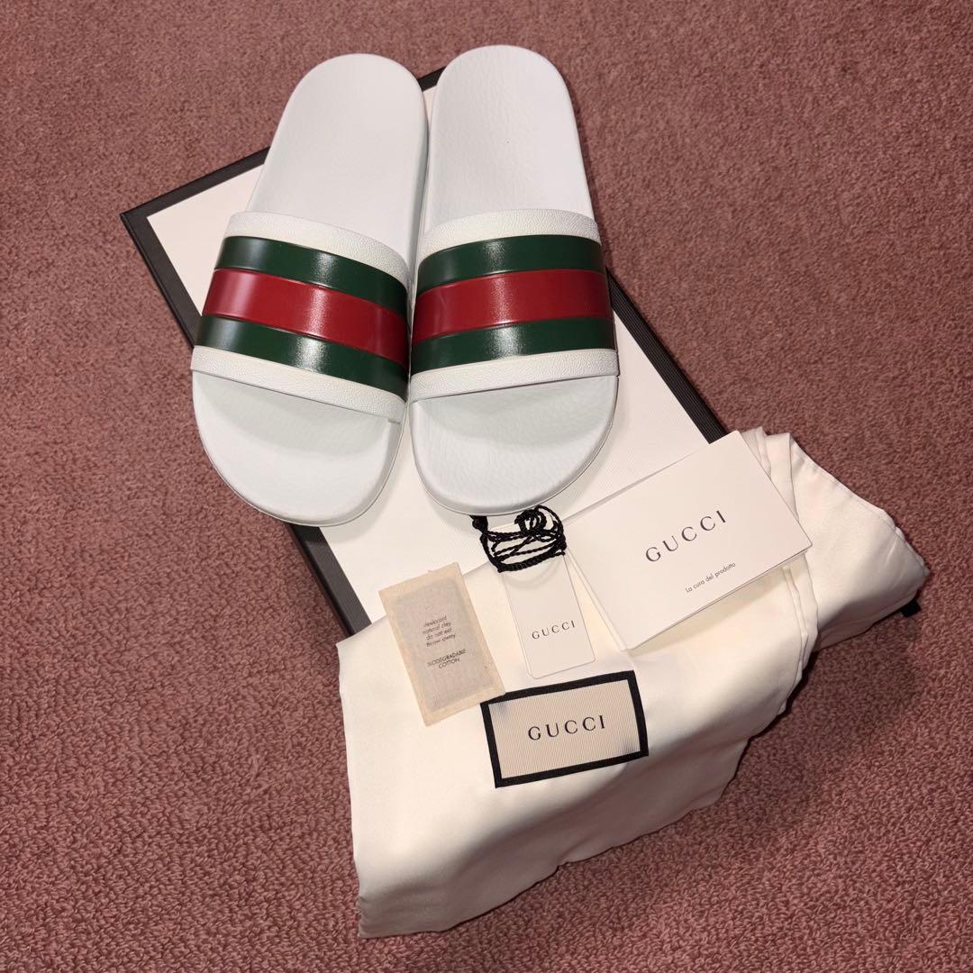【付属品完備】GUCCI グッチ ウェブ スライド ラバーサンダル