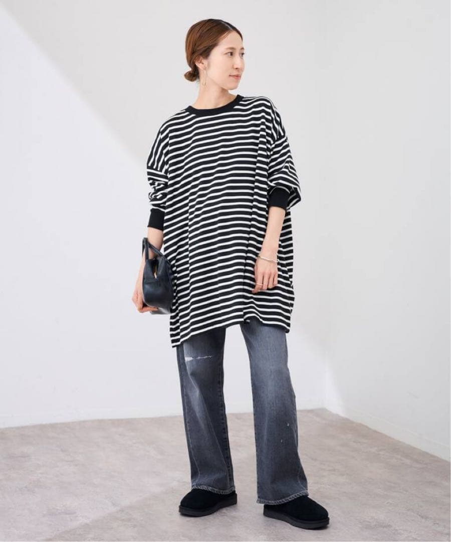 FRAMeWORK onit オニット別注OVERSIZEボーダーロングスリーブ