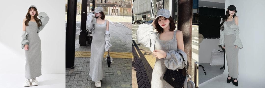 ダーリッチ darich シェイプリブカットロングワンピース ホワイト FREE