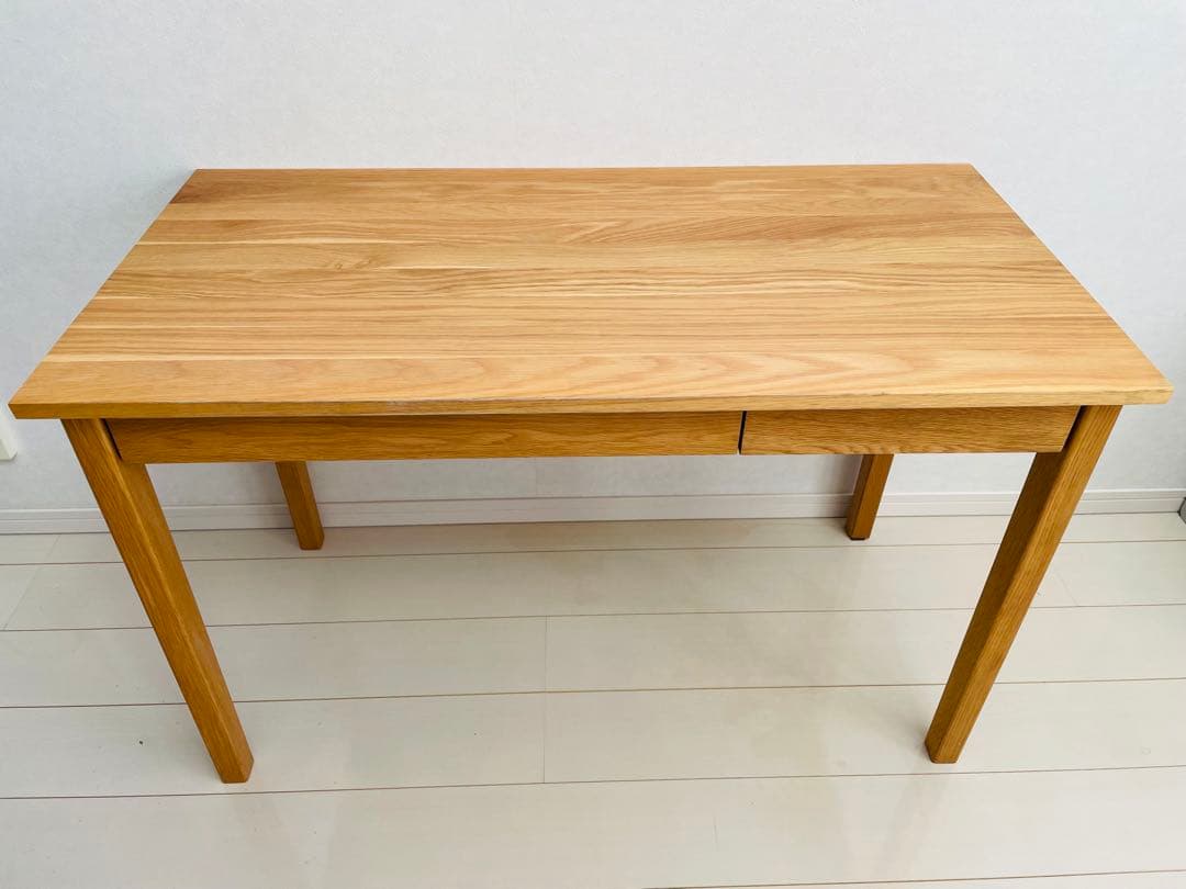 送料込み⭐︎無印良品無垢材デスク（引出付）オーク材