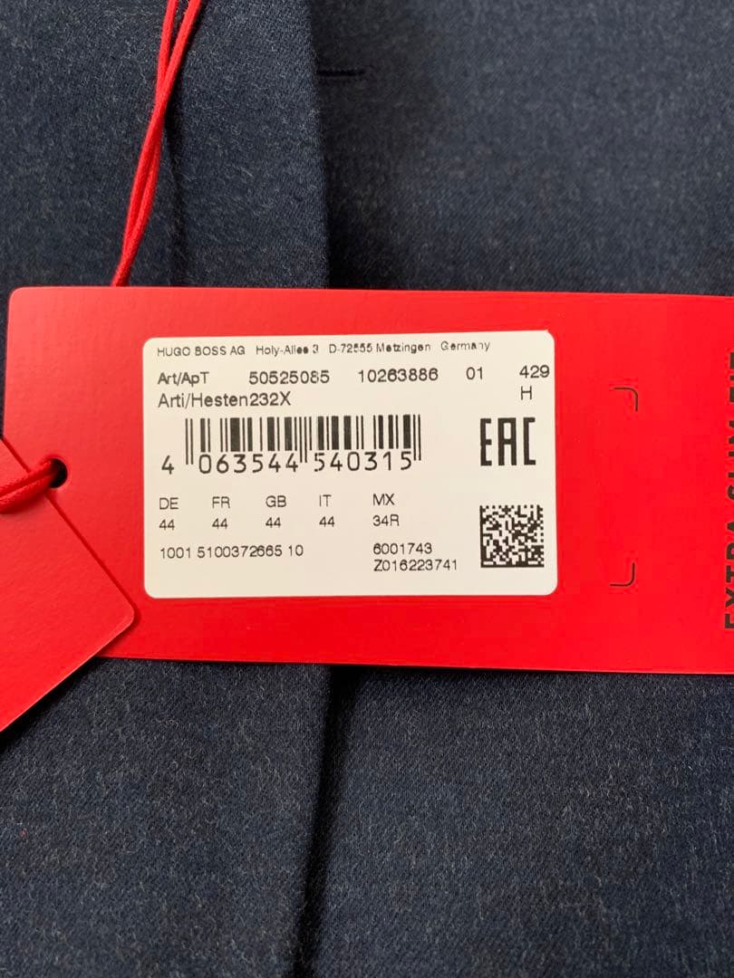 【新品未使用品】hugoboss フランネル素材ネイビースーツ　サイズ44