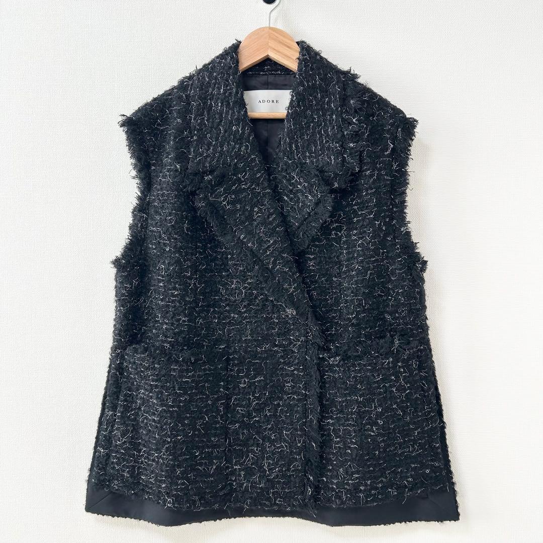 2025年モデル✨ADORE ファンシーツィードジレジャケット　ブラック