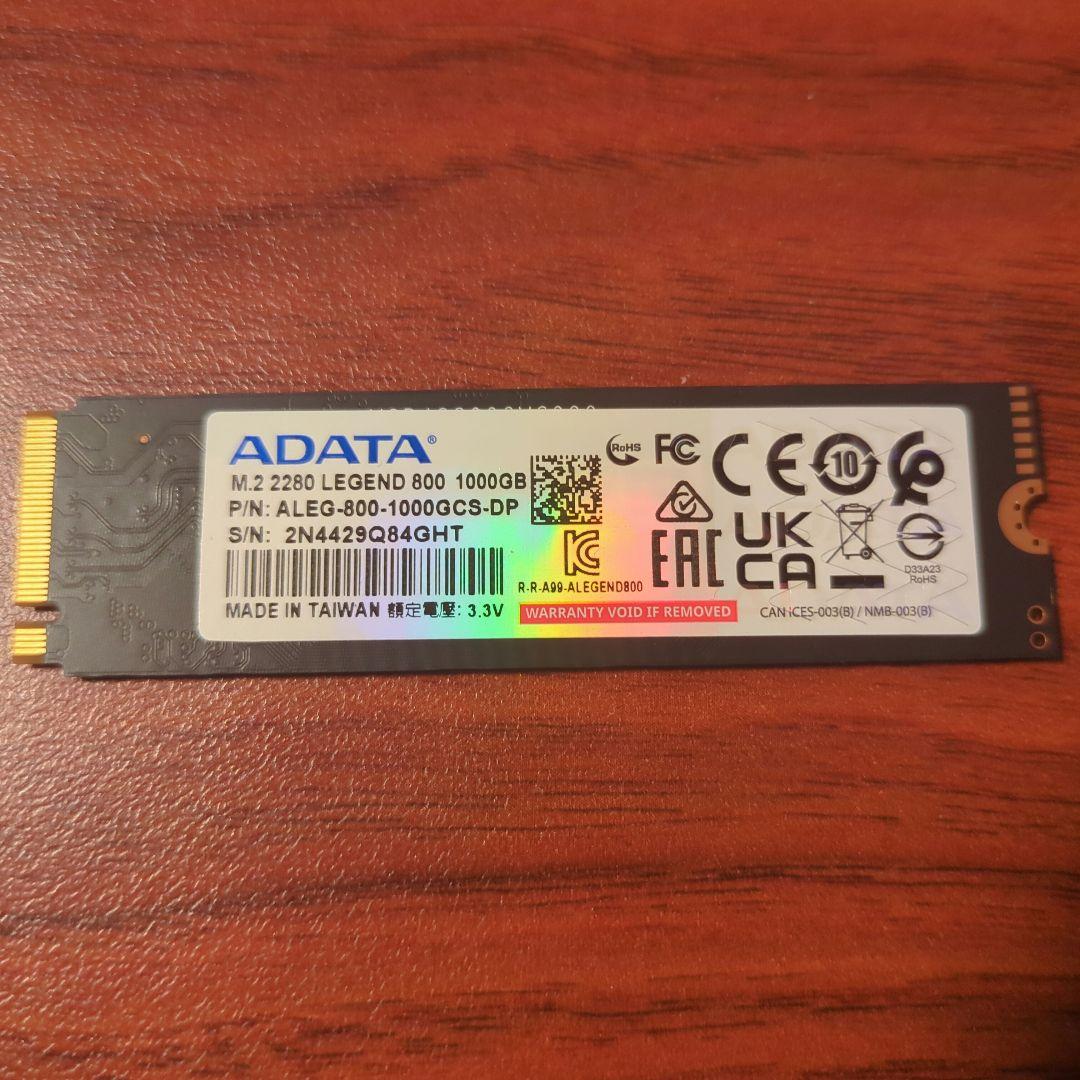 内蔵型SSD ADATA ALEG-800-1000GCS-DP (M.2 2280 1TB)