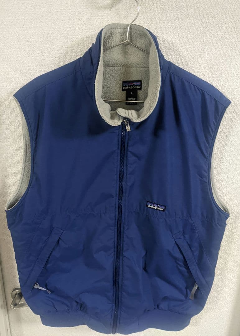 パタゴニア シェルドシンチラベスト ナイロン　ブルー　サイズＬ　90年代
