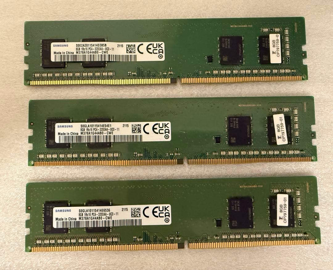 Samsung DDR4 メモリー 8GB×3枚セット