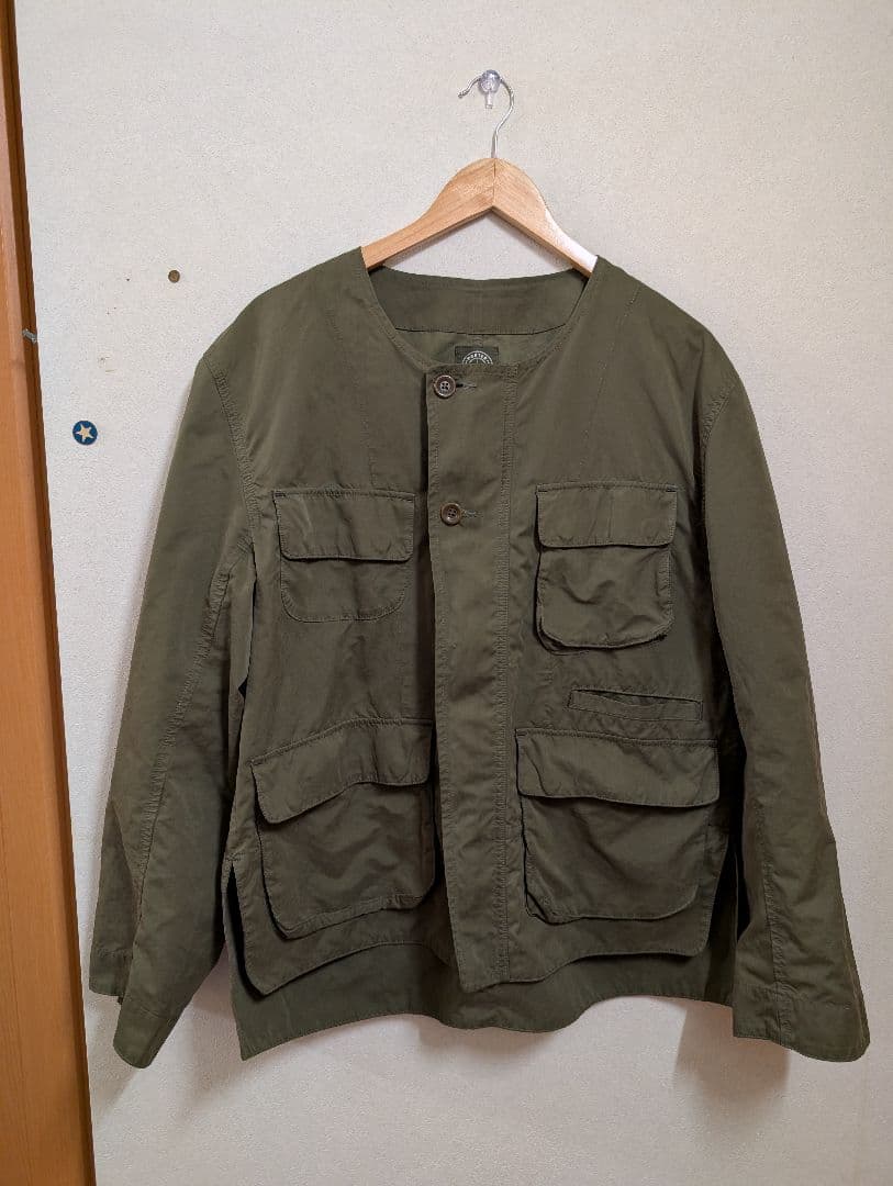 ポータークラシック ノーカラージャケット L カーキ