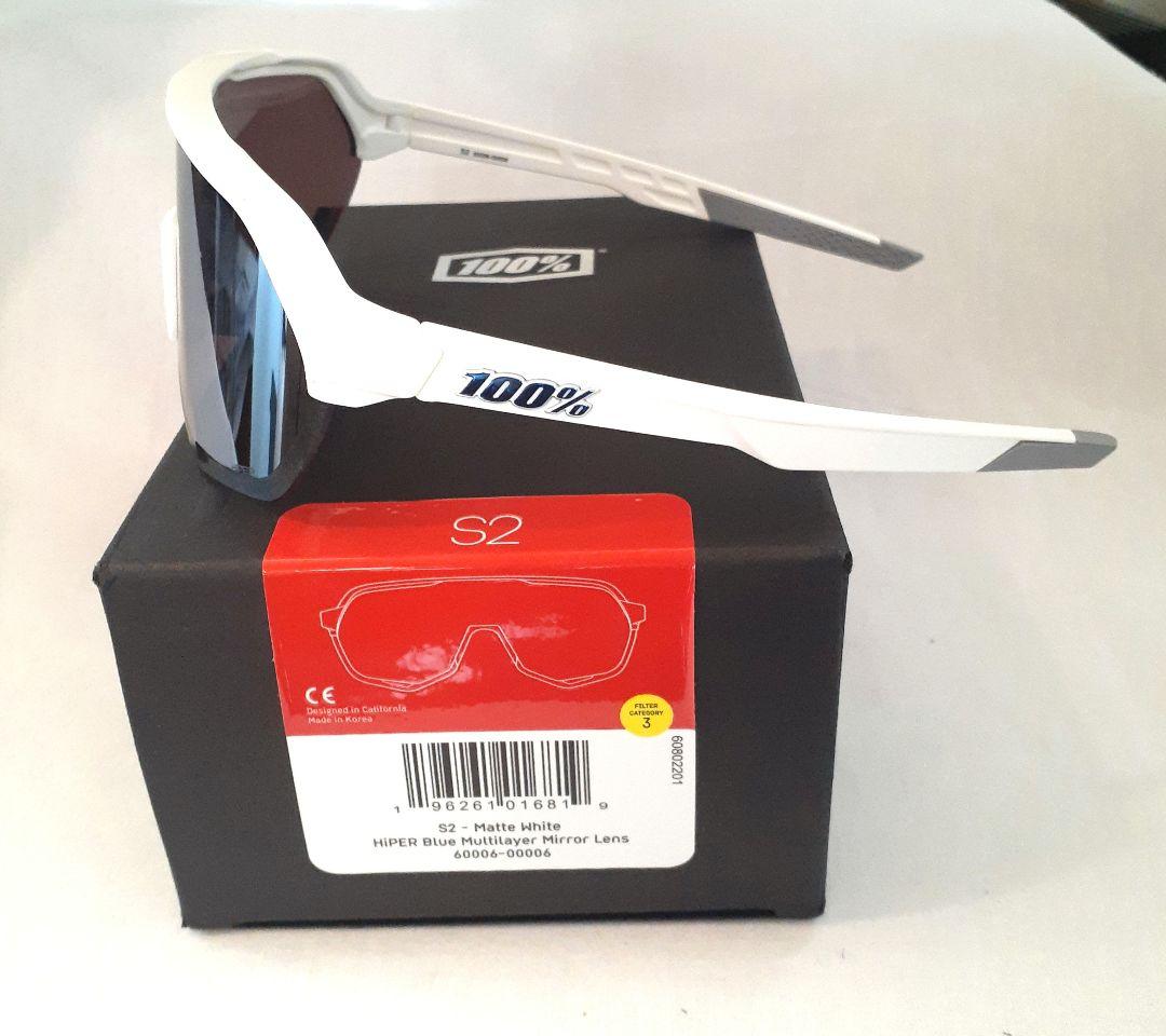 100% S2 ホワイト ブルー ワンハンドレッド サングラス
