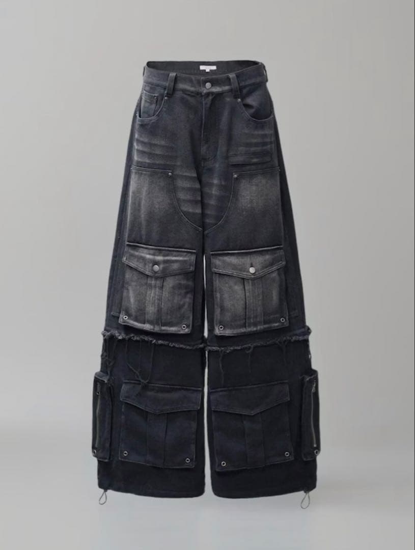 【CHIKASHITSU PLUS HIGH】cargo denim pants