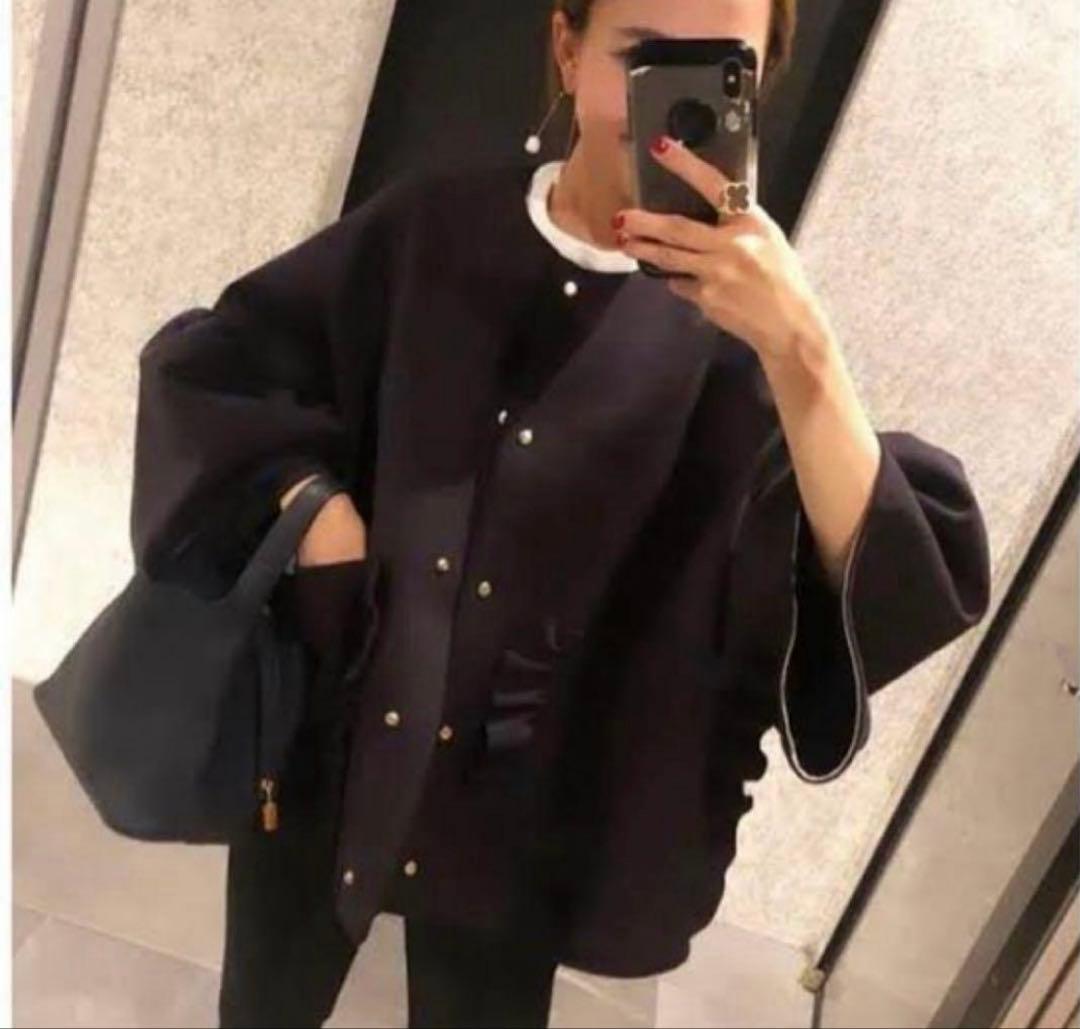 yoriヨリポケットフリルジャケットネイビー