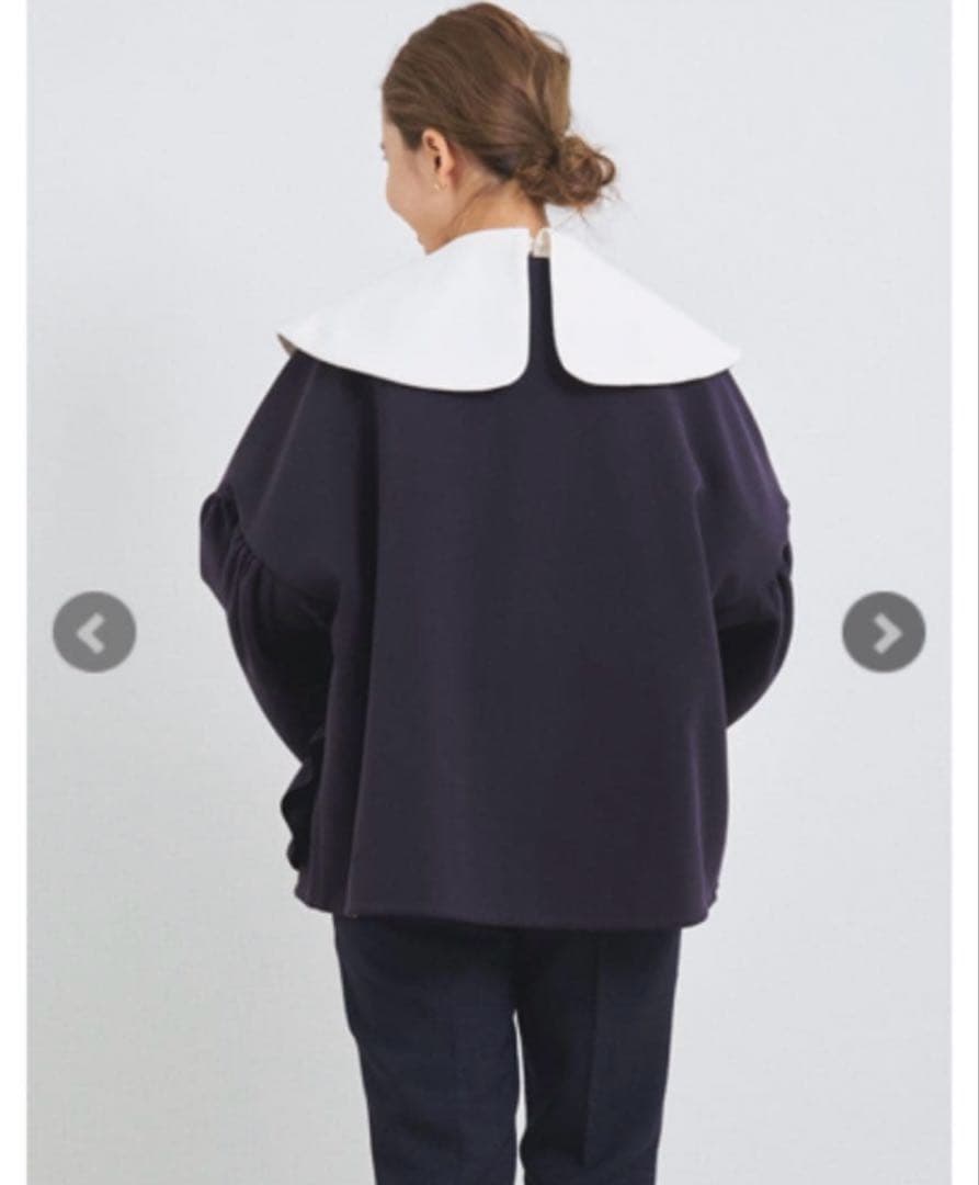 yoriヨリポケットフリルジャケットネイビー