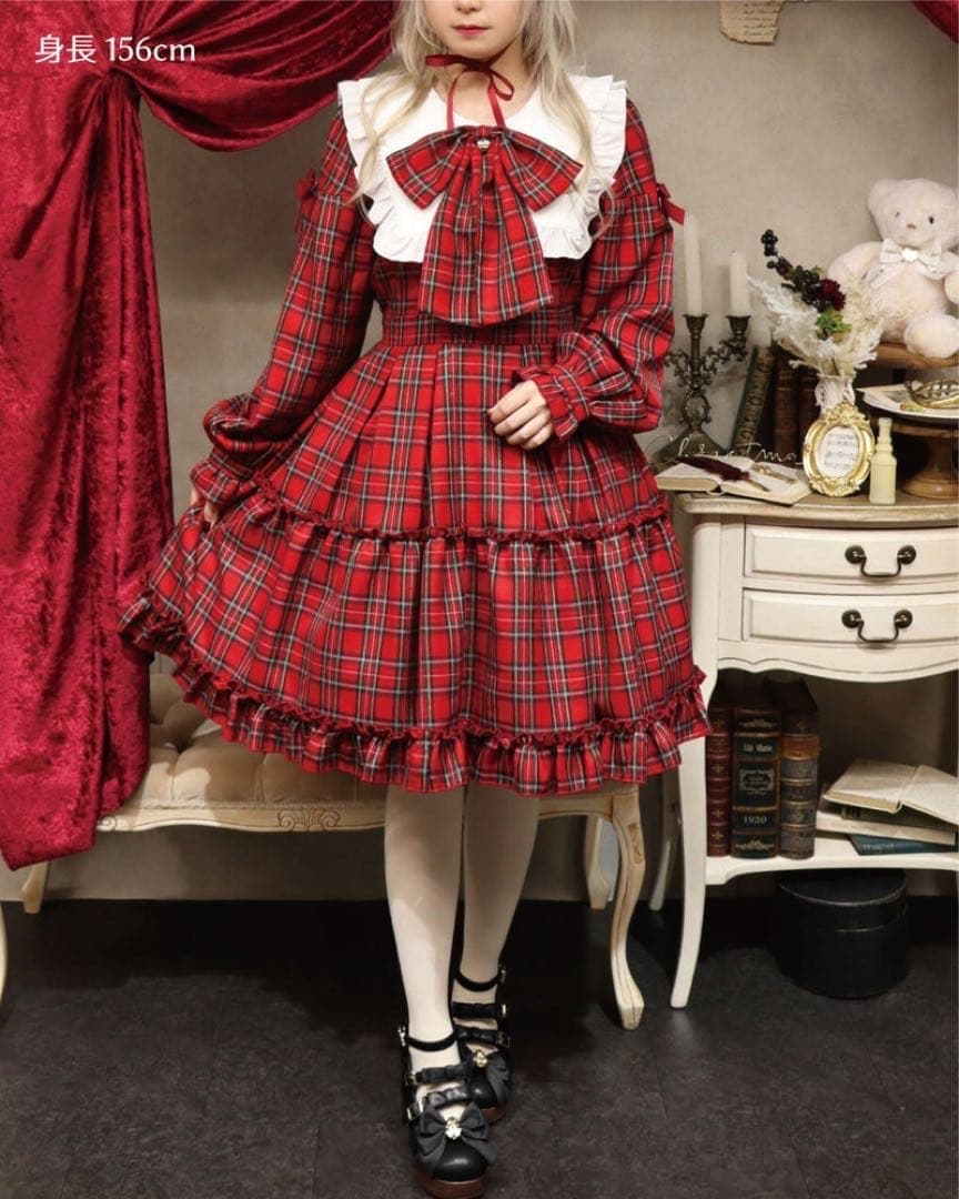 Amavel Dolly Holiday チェックワンピース（ミディ丈）