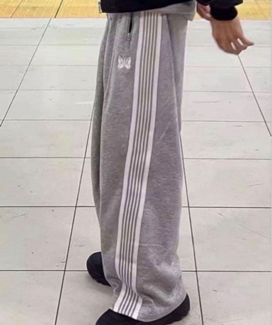 Needles グレー ヒザデル トラックパンツ S