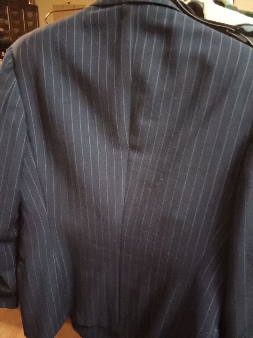 40sネイビー ストライプ ダブルブレストジャケット