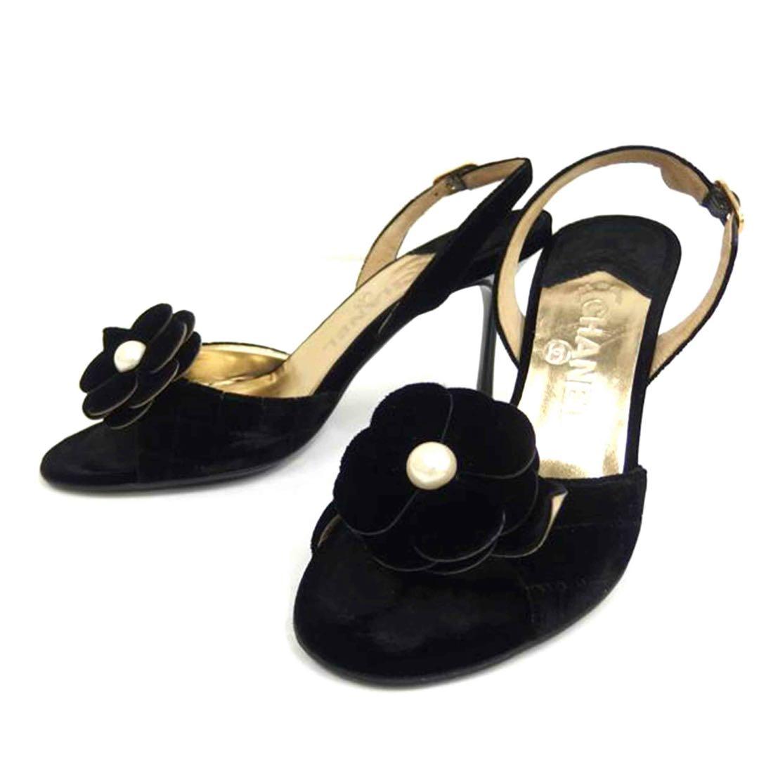 【極美品】CHANEL シャネル/カメリアベロアパンプス/サイズ37
