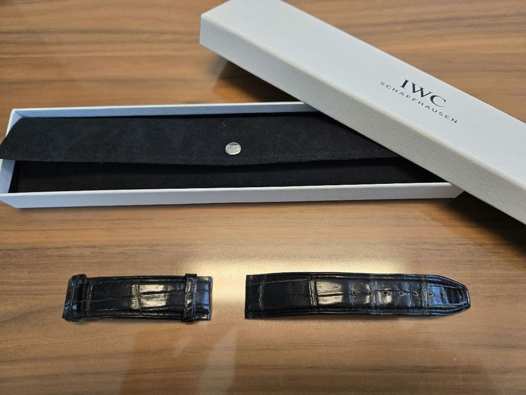 IWC 純正 ポルトギーゼ 黒レザーベルト 箱付き Dバックル用 20mm