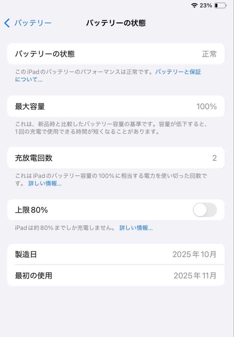 ほぼ新品 Apple iPad 11インチ Wi-Fi 128GB (A16)