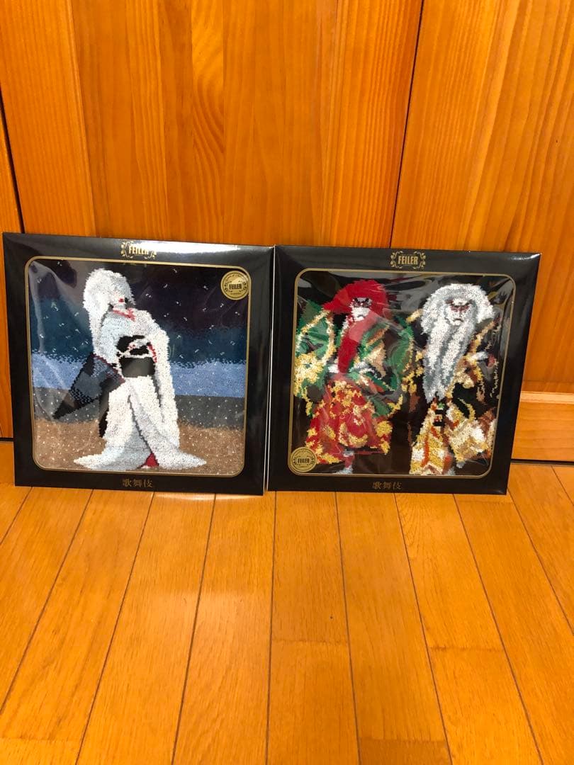 FEILER フェイラー歌舞伎　鷲娘と連獅子　新品未使用大判　レア　正月飾りにも