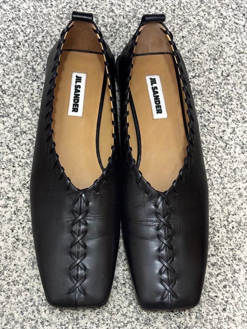 JIL SANDER ブラック フラットシューズ 40