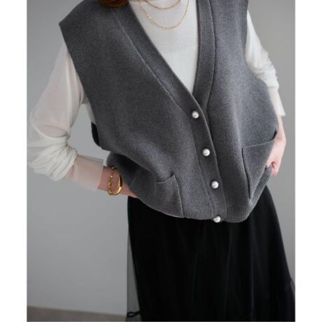 SLOBE IENA パールニットベスト