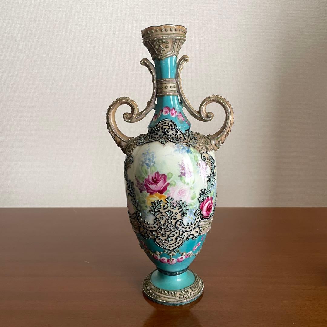 麻*宮様 オールドノリタケ　飾花瓶