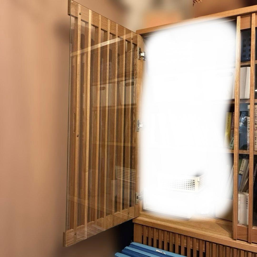 【タイムセール1.20まで】ナチュラルウッド スリットデザイン 食器棚