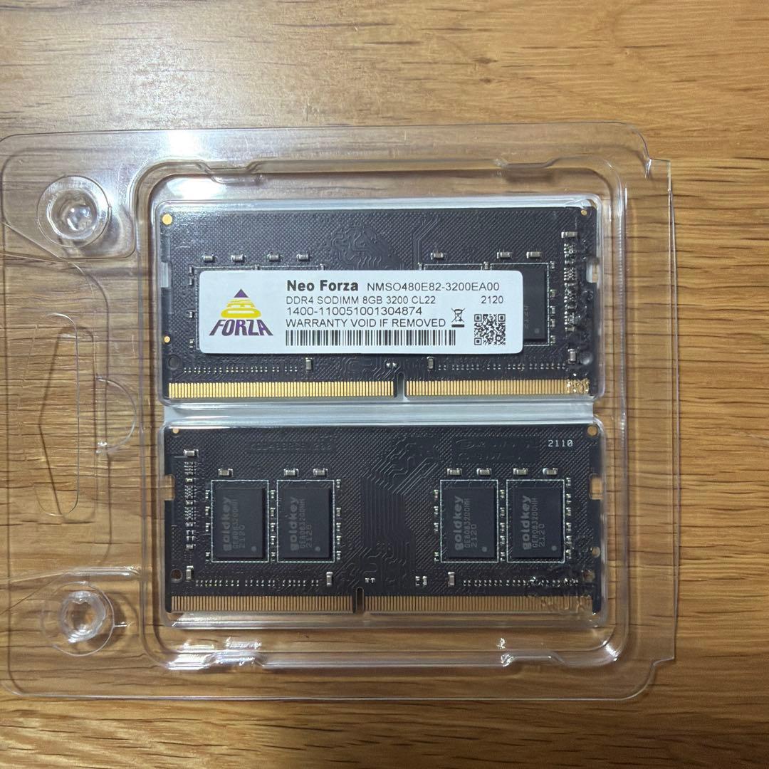 DDR4 SODIMM 8GB 3200 2枚 ノートpc用